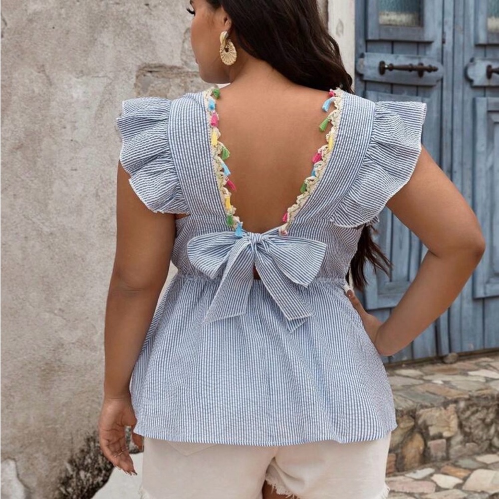 Back detail Striped summer blouse